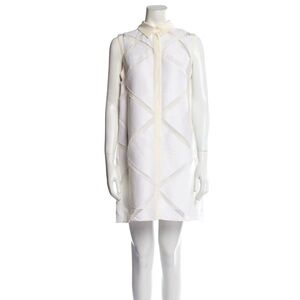 Milly Shirt Dress Size 2 white Sleeveless Collar Cocktail Party Mini Dress